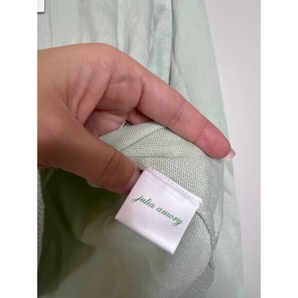 NWT Julia Amory Falmouth Cotton Knit Cotton Crewneck Sweater Icy Mint Size: XL - Picture 6 of 8